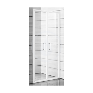 JIKA - Lyra plus Sprchové dvere dvojkrídlové 800 Ľ/P, sklo dekor stripy, biela H2563810006651