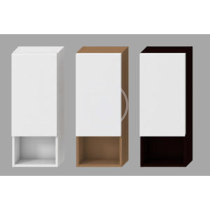 JIKA - Lyra Stredná skrinka plytká, 320 mmx132 mmx800 mm – skrinka, ľavá, korpus biely, dvere biely lak (H4531710383001)