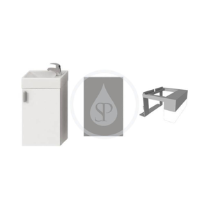 JIKA - Petit Skrinka s umývadielkom, zrkadlo s osvetlením, 386 mmx221 mmx585 mm – skrinka, korpus biely, dvere biele H4535141753001
