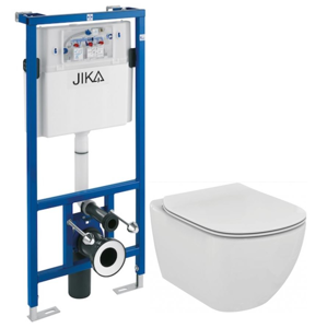 JIKA - předstěnový instalační systém bez tlačítka + WC Ideal Standard Tesi se sedátkem (H895652 X TE3)