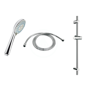 JIKA - Rio Sprchová súprava, chróm – ručná sprcha priemer 100 mm, 3 funkcie, sprchová tyč, sprchová hadica 1,7 m kovová (H3651R00043731)