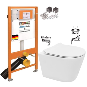JOMOTech modul pre závesné WC bez sedátka + WC REA TOMAS RIMFLESS + SEDADLO 174-91100700-00 TO1