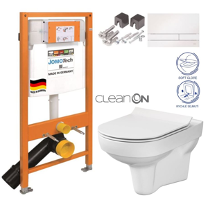 JOMOTech modul pre závesné WC s bielou doskou + WC CERSANIT CITY NEW CLEANON + WC SEDENIE SLIM 174-91100900-00 CI2