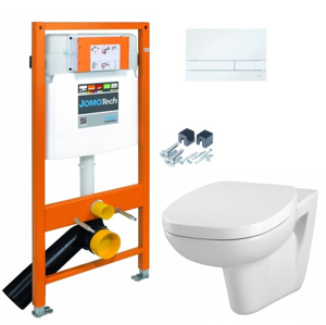 JOMOTech modul pro závěsné WC s bílou deskou + WC CERSANIT FACILE + SEDÁTKO DURAPLAST (174-91100900-00 FA1)