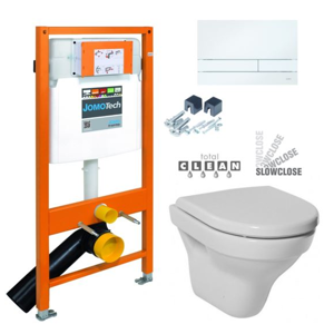 JOMOTech modul pre závesné WC s bielou doskou + WC JIKA TIGO + SEDADLO duraplastu SLOWCLOSE 174-91100900-00 TI2