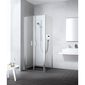 Kermi LIGA sprchové dveře lítačky, stříbrné profily 1000/2000mm čiré sklo s CadaClean LIPTD10020VPK (LIPTD10020VPK)