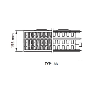 Kermi radiátor Profil bílá VM33 900 x 1100 Středový ventil vpravo (FTP330901101R1K)