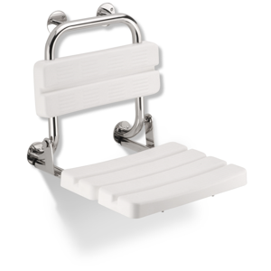 KOLO Funktion sklopné sedátko pro sprchování, bílé lesklé s opěrkou L1221100 (L1221100)