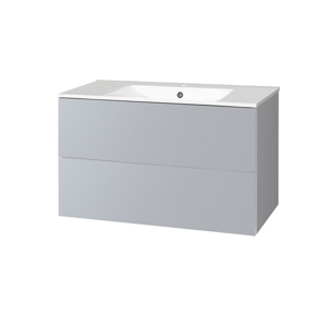 MEREO - Aira, kúpeľňová skrinka, s keramickým umývadlom 100 cm, sivá CN732