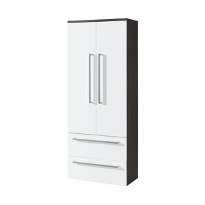 MEREO - Koupelnová skříňka, závěsná bez nožiček, bílá/schoko (CN689)