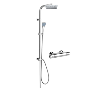 MEREO MEREO - Sprchový set: termostatická baterie + sprch. soupr. , slimová talířová a ruční sprcha (BTS03A)