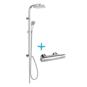 MEREO MEREO - Sprchový set: termostatická baterie + sprch. soupr. , talířová a ruční sprcha (BTS03)