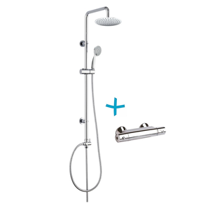 MEREO MEREO - Sprchový set: termostatická baterie + sprch. soupr. talířová sprcha kulatá 200mm a ruční sprcha (BTS06)