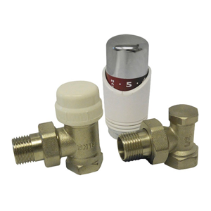 MEREO - Set termostatický, rohový 1/2" (term. ventil, uzav. šroubení, hlavice) (PR8065S)