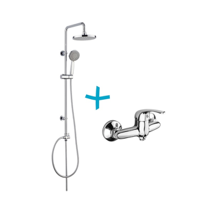 MEREO - Sprchová súprava Lila-plast. hlavová sprcha a tropolohová ručná sprcha vr. sprchovej batérie 100 mm CBEE609A