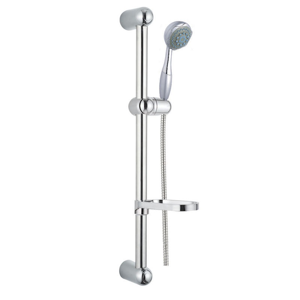 MEREO - Sprchová souprava, pětipolohová sprcha, dvouzámková hadice, stavitelný držák, mýdlenka, plast/chrom (CB900A)