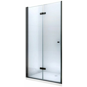 MEXEN - Lima sprchové dvere zalamovacie 70 cm, transparent, čierna so stenovým profilom 856-070-000-70-00