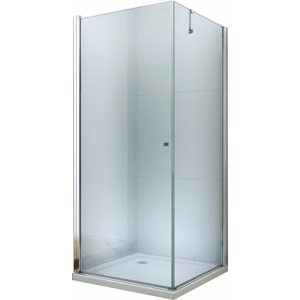 MEXEN/S - Pretoria otváracia sprchovací kút 70x70 cm, sklo transparent, chrom + vanička 852-070-070-01-00-4010