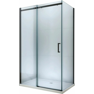 MEXEN/S - OMEGA sprchovací kút 140x100, transparent, čierna 825-140-100-70-00