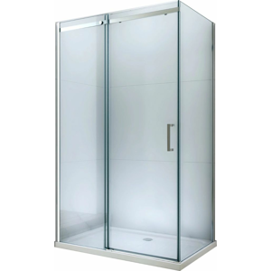 MEXEN/S - Omega sprchovací kút posuvný 100x80 cm, sklo transparent, chrom + vanička 825-100-080-01-00-4010