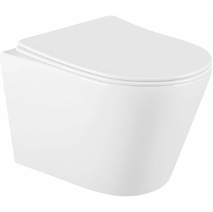 MEXEN/S - Rico Závesná WC misa Rimless vrátane sedátka s slow-slim, Duroplast, biela 30720400