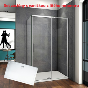 H K - Obdĺžnikový sprchovací kút HARMONY 120x80cm, L / P variant vrátane sprchovej vaničky z liateho mramoru SE-HARMONY12080 / ROCKY-12080