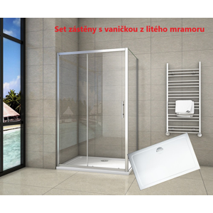 H K - Obdĺžnikový sprchovací kút SYMPHONY 100x80 cm s posuvnými dverami vrátane sprchovej vaničky z liateho mramoru SE-SYMPHONY10080 / ROCKY-10080
