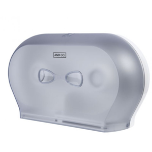 Ostatní - AND GO Zásobník na toaletní papír TWIN Midi D3s průhledná/bílá 40014010 (40014010)