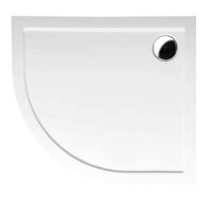 POLYSAN - RENA R sprchová vanička z liateho mramoru, štvrťkruh 90x80cm, R550, pravá, bie 72891