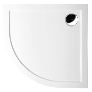 POLYSAN - SERA sprchová vanička z litého mramoru, čtvrtkruh 80x80x4cm, R500, bílá (61111)