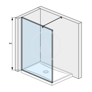 Pure Sklenená stena bočná 120 cm na sprchovú vaničku 120 cmx80 cm a 120 cm x 90 cm, s úpravou Jika Perla Glass, 1200 mm x 200 mm x 2000 mm H2674230026681