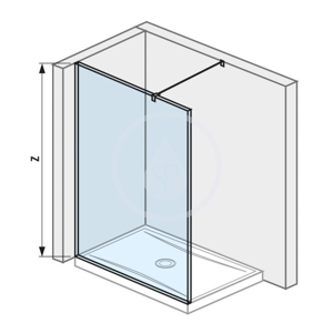 Pure Sklenená stena bočná 130 cm na sprchovú vaničku 130 cmx80 cm a 130 cmx90 cm, s úpravou Jika Perla Glass, 1300 mm x 200 mm x 2000 mm H2674240026681