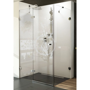 RAVAK - Brilliant Sprchové dvere dvojdielne s pevnou stenou BSDPS-120x80 L, ľavé, 1183 mm – 1195 mm, farba chróm, sklo transparent 0ULG4A00Z1