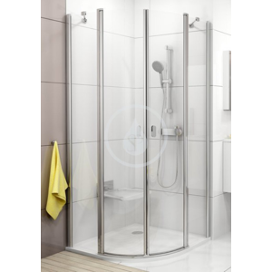 RAVAK - Chrome Štvrťkruhový sprchovací kút CSKK4-90, šírka 880 mm – 900 mmx880 mm – 900 mm, rádius 500 mm – farba biela, sklo transparent 3Q170100Z1