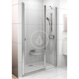 RAVAK - Chrome Sprchové dvere dvojdielne CSD2-100, 975 mm – 1005 mm – farba biela, sklo transparent 0QVAC100Z1