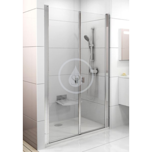 RAVAK - Chrome Sprchové dvere dvojdielne CSDL2, 1075 mm – 1105 mm – farba biela, sklo transparent 0QVDC10LZ1