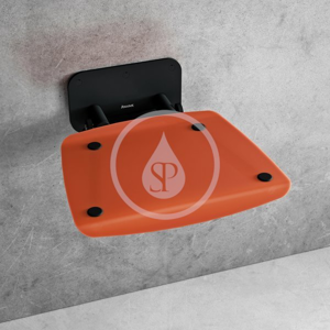 RAVAK - Ovo B II Sprchové sedadlo Orange/Black, 360x360 mm, čierna/priesvitne oranžová B8F0000061