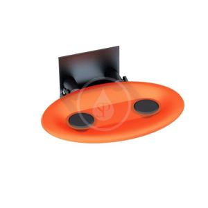 RAVAK - Ovo P Sprchové sedátko Black, 410x350 mm, černá/průsvitně oranžová (B8F0000044)
