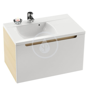RAVAK - Classic Jednootvorové umývadlo, 800 mmx490 mm, biele – umývadlo, s odkladacou plochou vľavo XJDL1180000