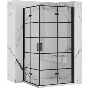 REA/S - Sprchovací kút Moliere dvere / dvere 90x90 BLACK MOLDD090090B