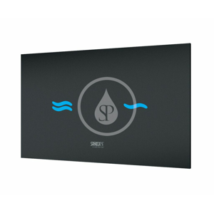 SANELA - Nerezová WC Elektronické dotykové ovládání pro splachování WC, do montážního rámu SLR 21, černé sklo/modrá SLW 30F