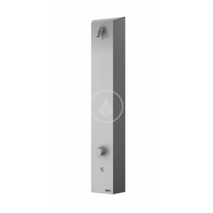 SANELA - Nerezové sprchové panely Sprchový panel z nehrdzavejúcej ocele s integrovaným ovládaním piezo a termostatickým ventilom na batériové napájanie – 2 vody SLSN 02PTB