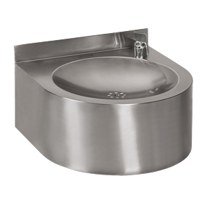 Sanela SLUN 62EB Nerezová pitná fontánka závěsná s automaticky ovládaným výtokem, 6V, povrch matný (SL 93622)