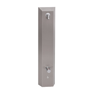Sanela SLZA 21PT Nerezový sprchový nástěnný panel s piezo tlačítkem - pro dvě vody, regulace termostatem (SL 88219)
