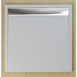 SanSwiss ILA sprchová vanička,čtverec 100x100x3,5 cm, bílá-kryt aluchrom, 1000//35 (WIQ1005004)