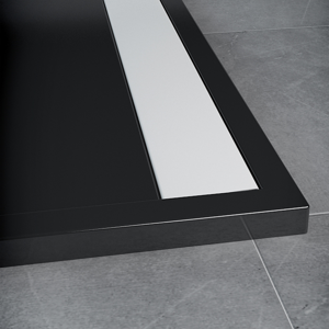 SanSwiss ILA sprchová vanička,čtverec 100x100x3,5 cm, černý granit-kryt bílý, 1000//35 (WIQ10004154)