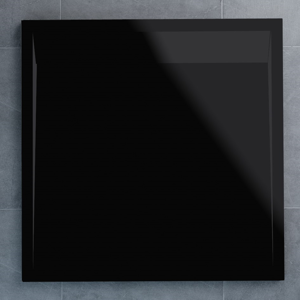 SanSwiss ILA sprchová vanička,čtverec 100x100x3,5 cm, černý granit-kryt černý matný, 1000//35 (WIQ10006154)
