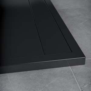 SanSwiss ILA sprchová vanička,čtverec 80x80x3 cm, černý granit-kryt černý matný, 800//30 (WIQ08006154)
