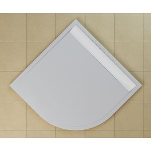 SanSwiss ILA sprchová vanička,čtvrtkruh R550 100x100x3,5 cm, bílá-kryt bílý, 1000//35 (WIR551000404)