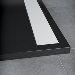 SanSwiss ILA sprchová vanička,čtvrtkruh R550 90x90x3 cm, černý granit-kryt bílý, 900//30 (WIR5509004154)